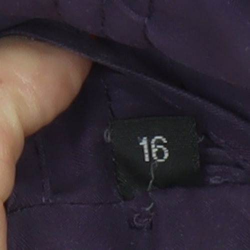 Finesse Women Purple Size 16 Long Hooded Padded Parka Coat