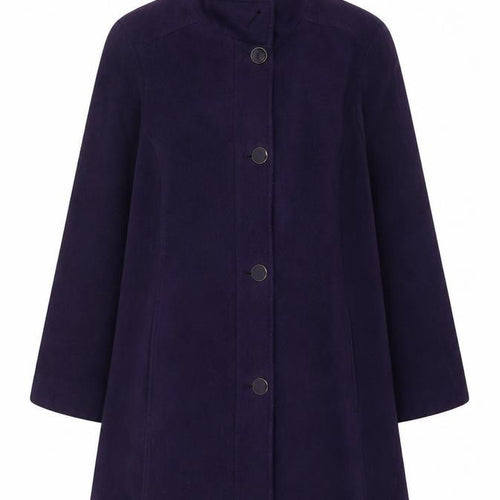 Marks and Spencer Women Purple UK 16 Wool Blend Mid-Length Overcoat