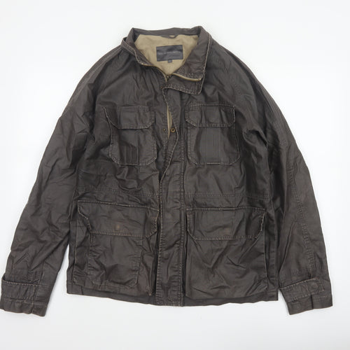 Rocha John Rocha Men’s Brown Small Military Field Jacket Linen Cotton