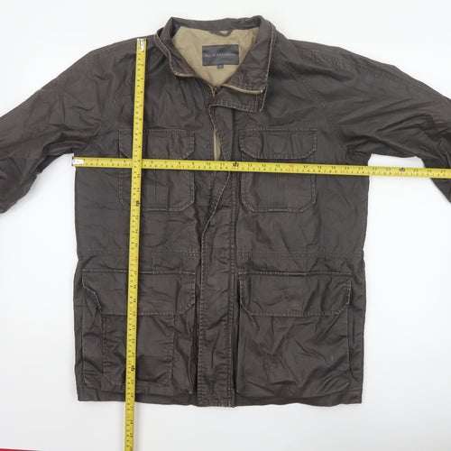Rocha John Rocha Men’s Brown Small Military Field Jacket Linen Cotton