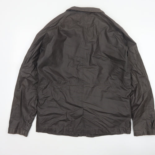 Rocha John Rocha Men’s Brown Small Military Field Jacket Linen Cotton