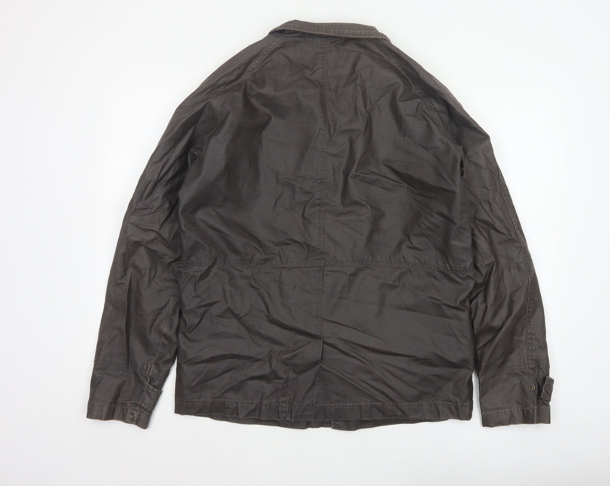 Rocha John Rocha Men’s Brown Small Military Field Jacket Linen Cotton