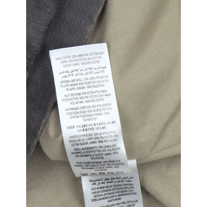 Rocha John Rocha Men’s Brown Small Military Field Jacket Linen Cotton