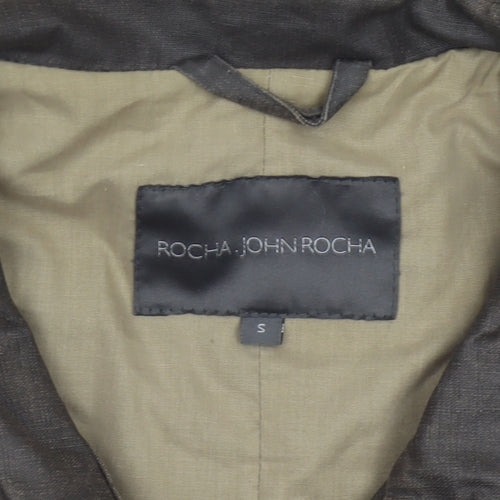 Rocha John Rocha Men’s Brown Small Military Field Jacket Linen Cotton