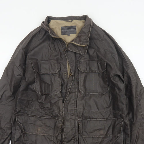 Rocha John Rocha Men’s Brown Small Military Field Jacket Linen Cotton