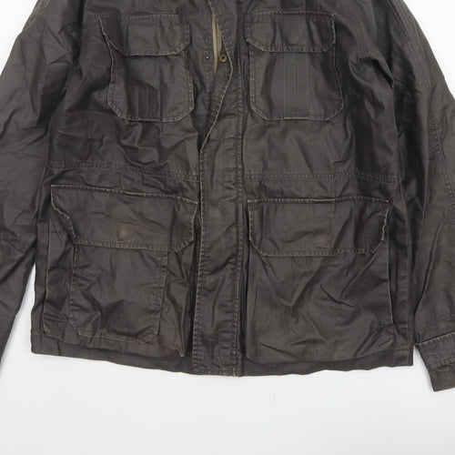 Rocha John Rocha Men’s Brown Small Military Field Jacket Linen Cotton