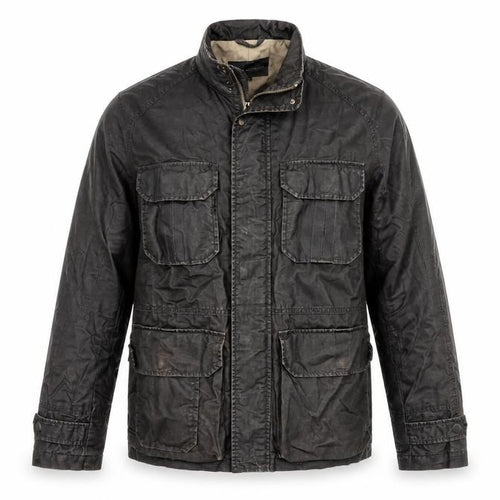 Rocha John Rocha Men’s Brown Small Military Field Jacket Linen Cotton