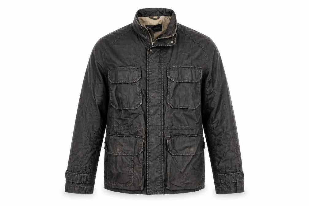 Rocha John Rocha Men’s Brown Small Military Field Jacket Linen Cotton