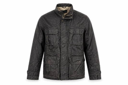 Rocha John Rocha Men’s Brown Small Military Field Jacket Linen Cotton