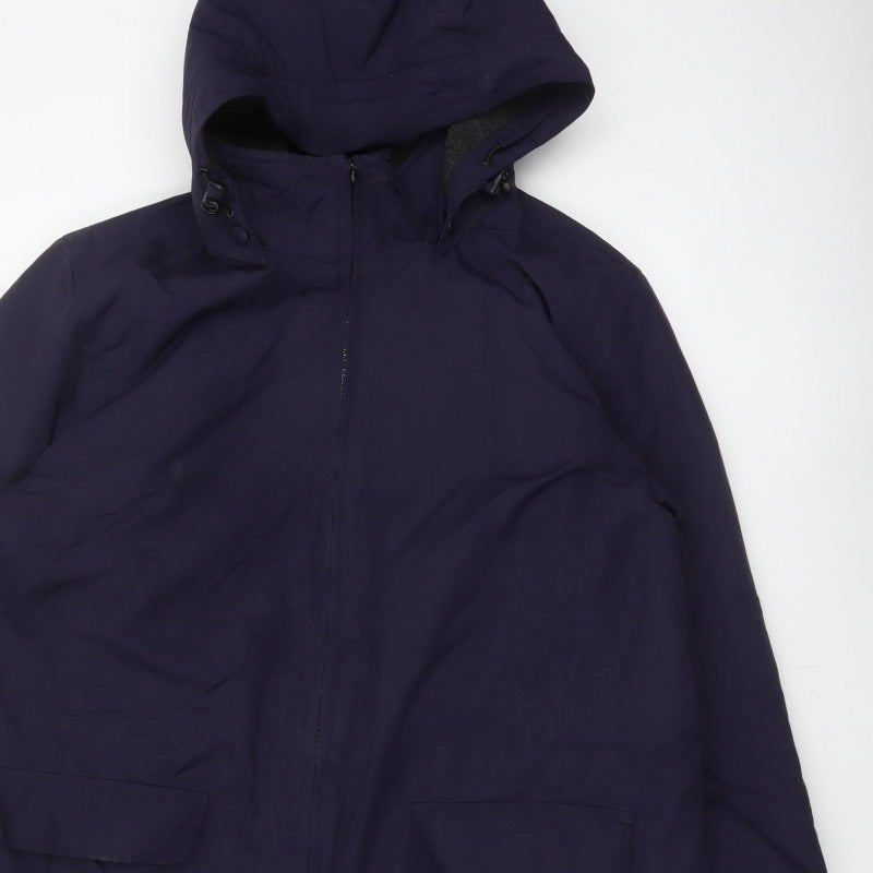 Lands' End Women's Navy UK 16 Petite Hooded Parka Jacket