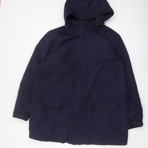 Lands' End Women's Navy UK 16 Petite Hooded Parka Jacket