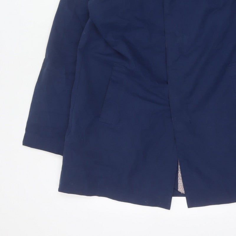 Additional view of Harry Brown Women’s Blue M Long Polyester Overcoat Collared