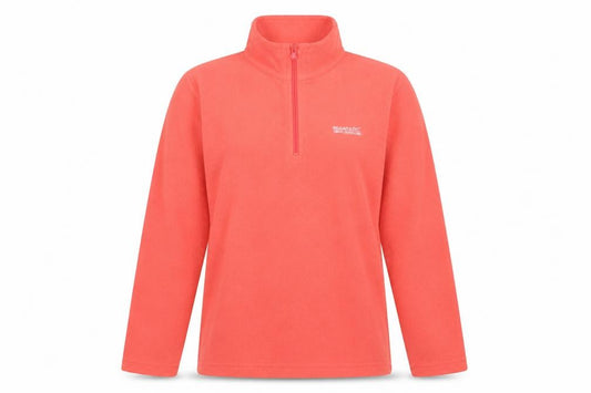 Front view of Regatta Women’s Pink UK 12 1/4 Zip Fleece Pullover Sweatshirt