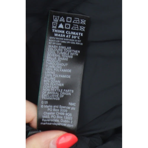 Marks and Spencer Women’s Black Size 12 Puffer Jacket Down Quilted