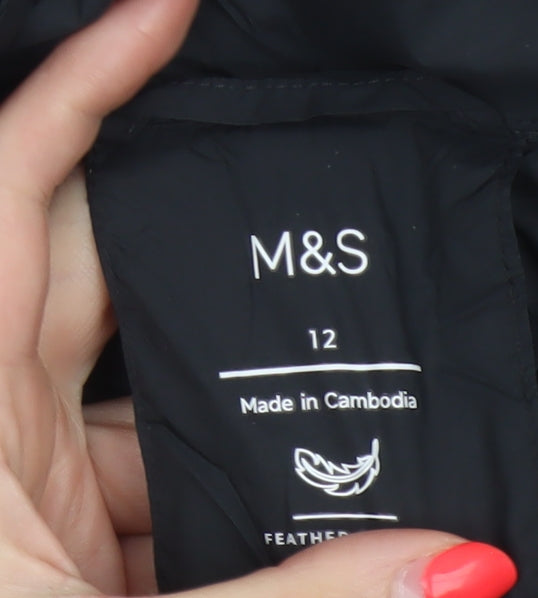 Marks and Spencer Women’s Black Size 12 Puffer Jacket Down Quilted