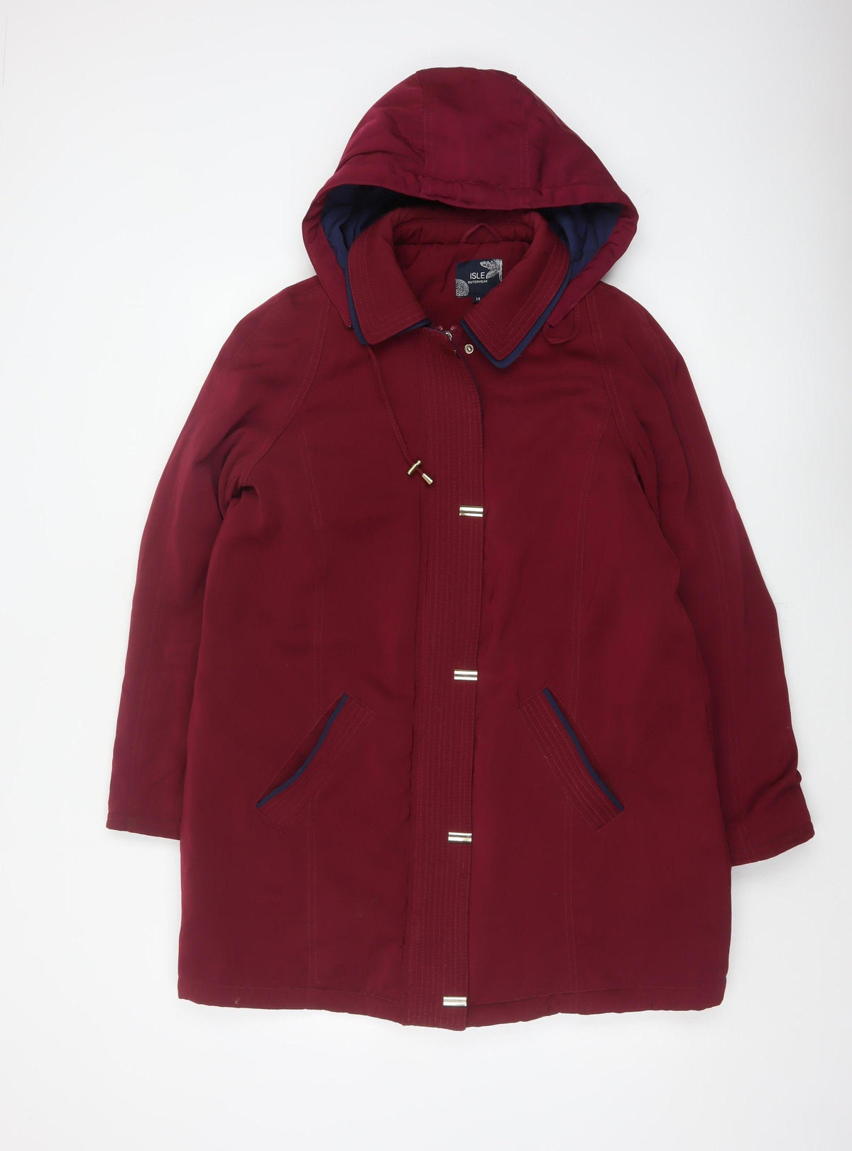 Isle Outerwear Women’s Red Size 14 Hooded Padded Parka Coat