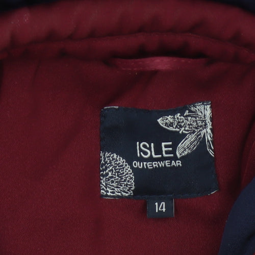 Isle Outerwear Women’s Red Size 14 Hooded Padded Parka Coat