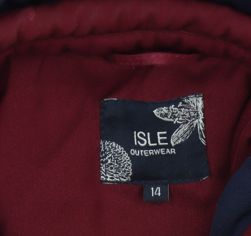 Isle Outerwear Women’s Red Size 14 Hooded Padded Parka Coat