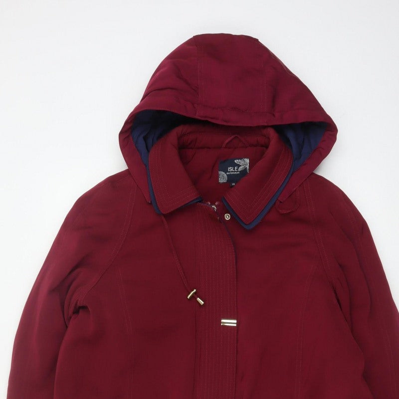 Isle Outerwear Women’s Red Size 14 Hooded Padded Parka Coat