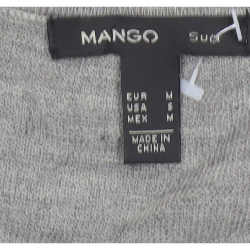 Additional view of Mango Women Grey M Sequin Front Long Sleeve Knit jumper