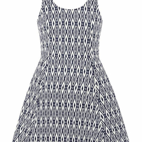 Divided H&M Women’s Blue Geometric Skater Dress UK 6 Sleeveless