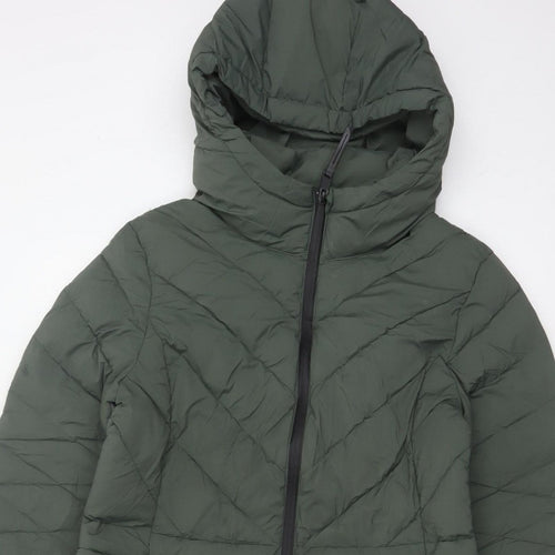 Marks & Spencer Goodmove Women Green UK 12 Long Hooded Puffer Coat