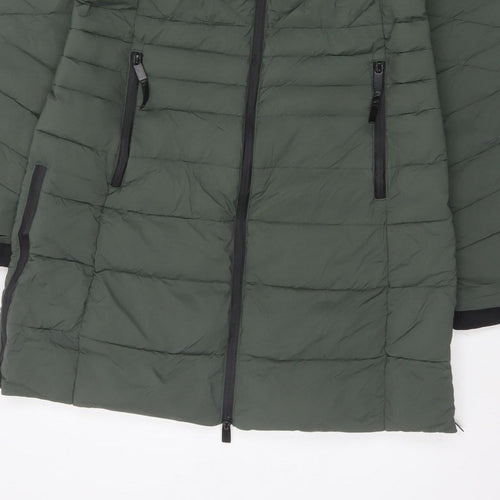Marks & Spencer Goodmove Women Green UK 12 Long Hooded Puffer Coat