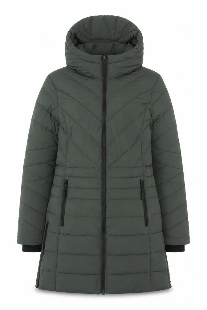 Marks & Spencer Goodmove Women Green UK 12 Long Hooded Puffer Coat