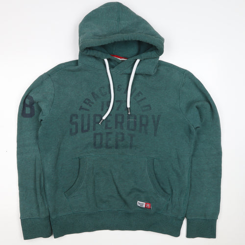 Superdry Men’s Green L Track & Field Graphic Pullover Hoodie