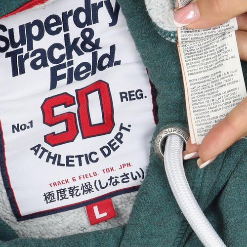 Superdry Men’s Green L Track & Field Graphic Pullover Hoodie
