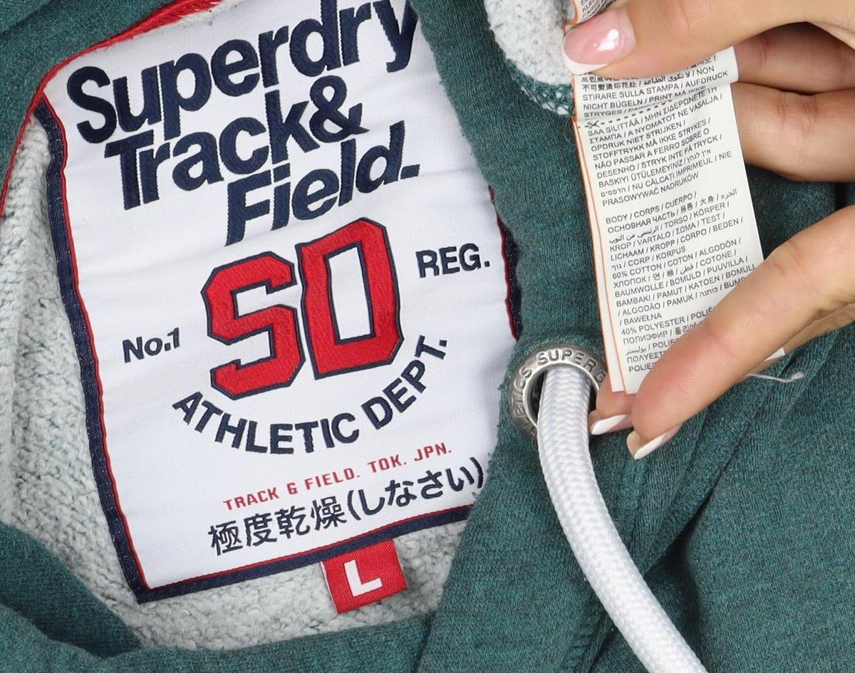 Superdry Men’s Green L Track & Field Graphic Pullover Hoodie