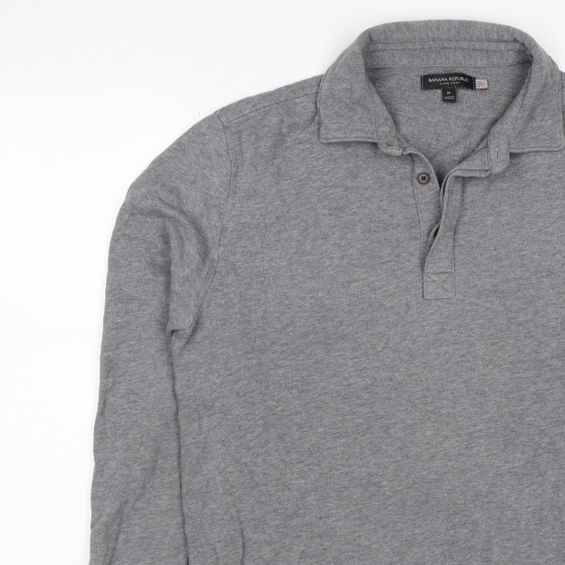 Banana Republic Men’s Grey M Collared Henley Thermal Sweatshirt