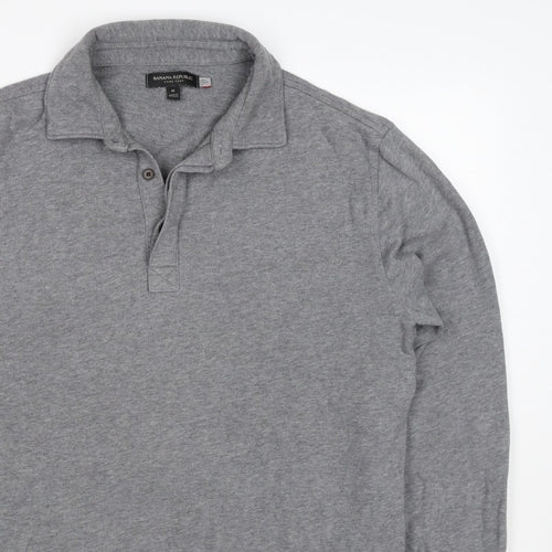 Banana Republic Men’s Grey M Collared Henley Thermal Sweatshirt
