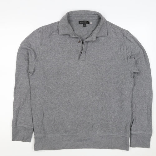 Banana Republic Men’s Grey M Collared Henley Thermal Sweatshirt