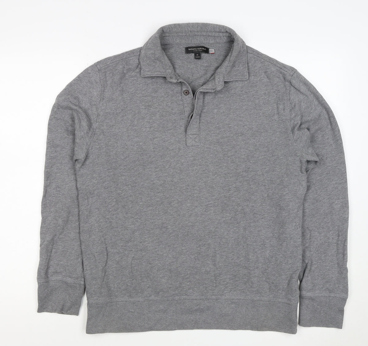 Banana Republic Men’s Grey M Collared Henley Thermal Sweatshirt
