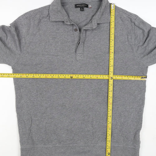Banana Republic Men’s Grey M Collared Henley Thermal Sweatshirt