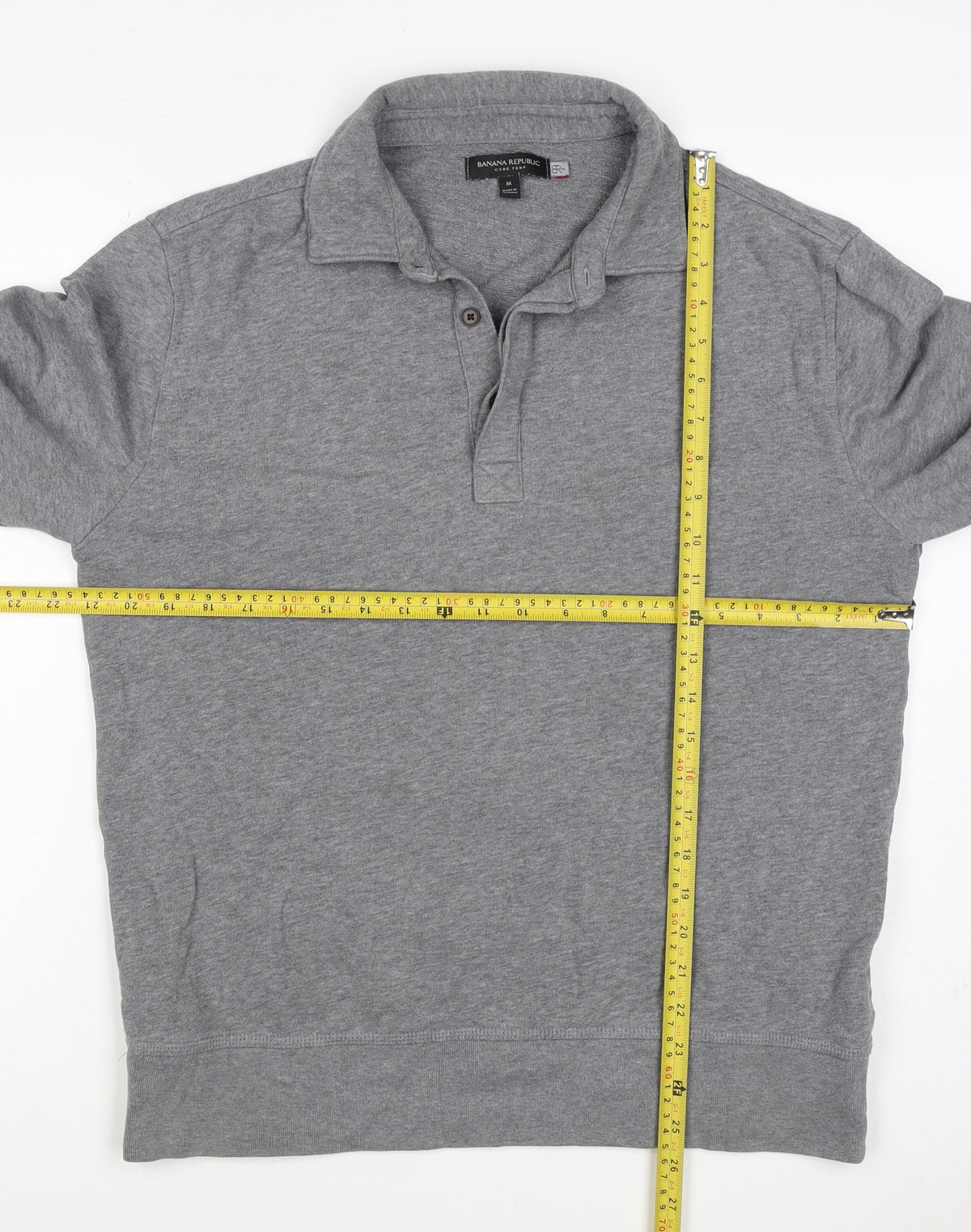 Banana Republic Men’s Grey M Collared Henley Thermal Sweatshirt