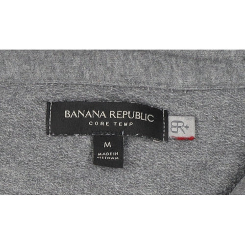 Banana Republic Men’s Grey M Collared Henley Thermal Sweatshirt