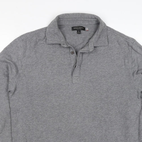 Banana Republic Men’s Grey M Collared Henley Thermal Sweatshirt