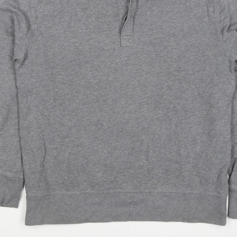 Banana Republic Men’s Grey M Collared Henley Thermal Sweatshirt