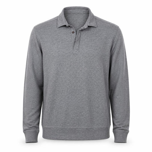 Banana Republic Men’s Grey M Collared Henley Thermal Sweatshirt