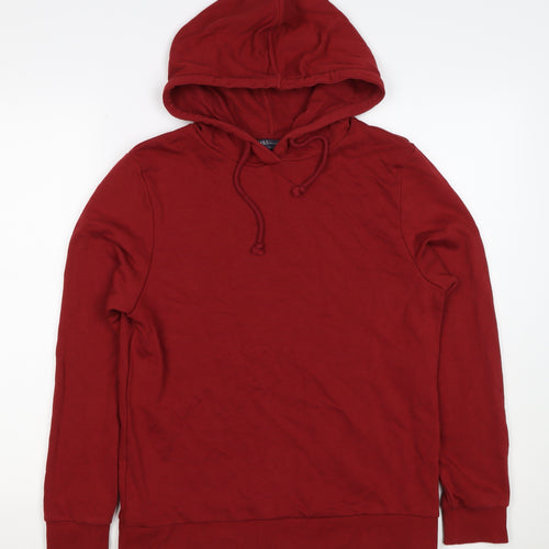 Marks Spencer Women Red UK 10 Cotton Pullover Drawstring Hoodie