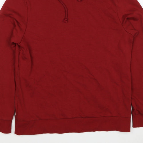 Marks Spencer Women Red UK 10 Cotton Pullover Drawstring Hoodie