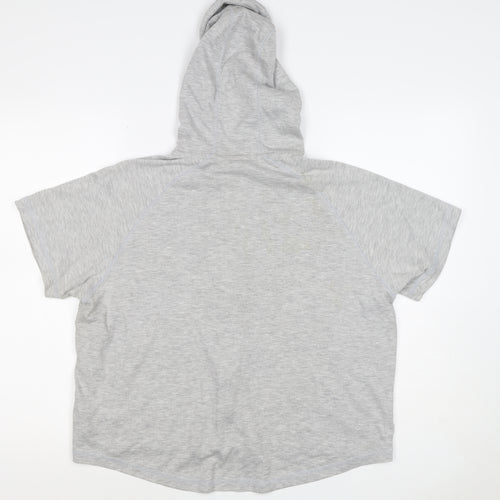 LA Gear Women’s Grey UK 18 Full Zip Hooded Short Sleeve Hoodie