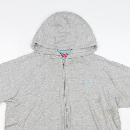 LA Gear Women’s Grey UK 18 Full Zip Hooded Short Sleeve Hoodie