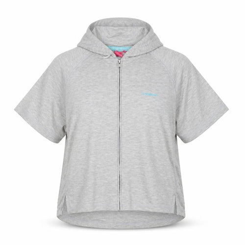 LA Gear Women’s Grey UK 18 Full Zip Hooded Short Sleeve Hoodie