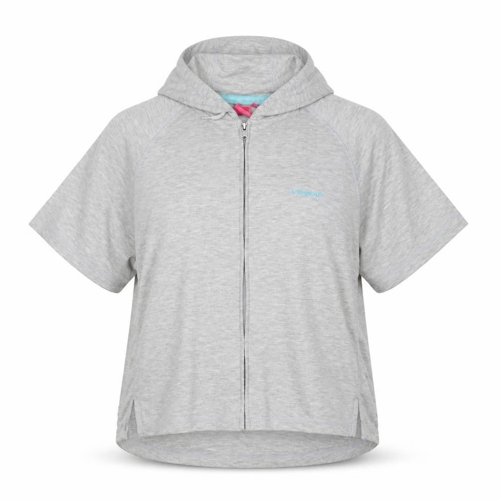 LA Gear Women’s Grey UK 18 Full Zip Hooded Short Sleeve Hoodie
