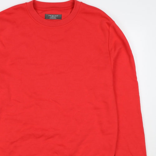 Primark Men Red M Crew Neck Pullover Fleece Sweatshirt