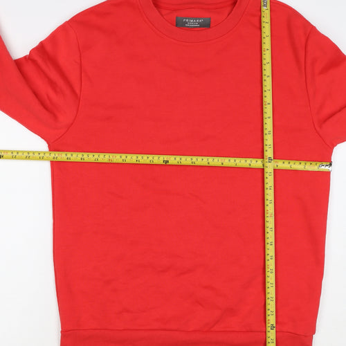 Primark Men Red M Crew Neck Pullover Fleece Sweatshirt