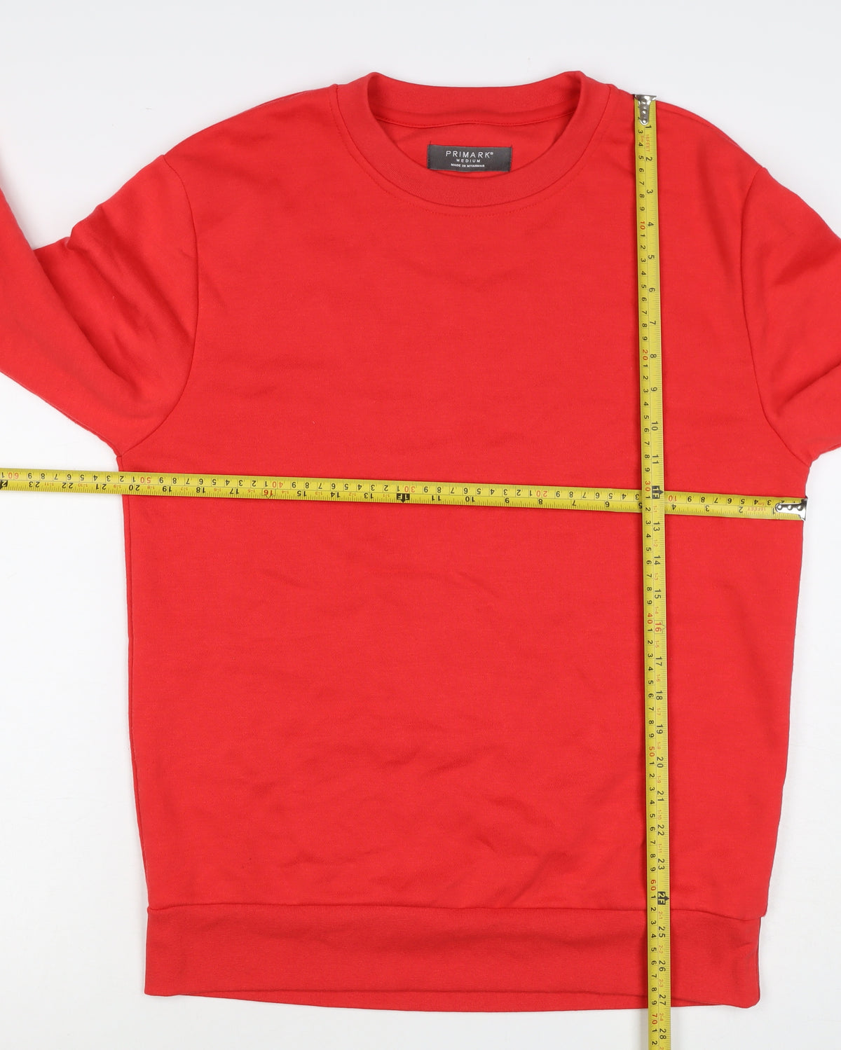 Primark Men Red M Crew Neck Pullover Fleece Sweatshirt